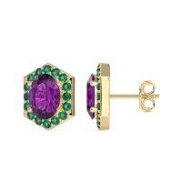 Vintage Oval Halo Stud Earrings