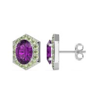 Vintage Oval Halo Stud Earrings
