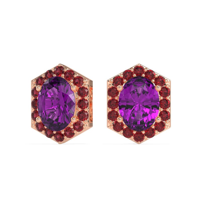 Vintage Oval Halo Stud Earrings