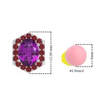 Vintage Oval Halo Stud Earrings