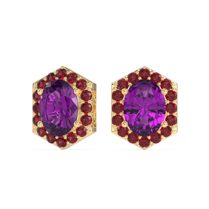 Vintage Oval Halo Stud Earrings