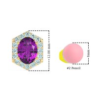 Vintage Oval Halo Stud Earrings