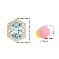 Vintage Oval Halo Stud Earrings