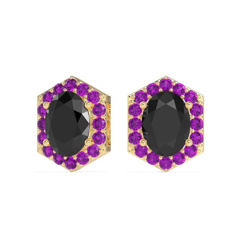 Vintage Oval Halo Stud Earrings