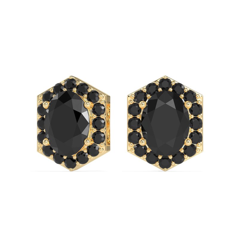 Vintage Oval Halo Stud Earrings