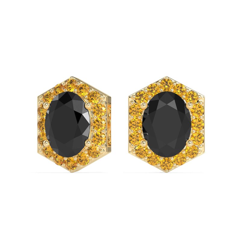 Vintage Oval Halo Stud Earrings