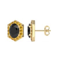 Vintage Oval Halo Stud Earrings