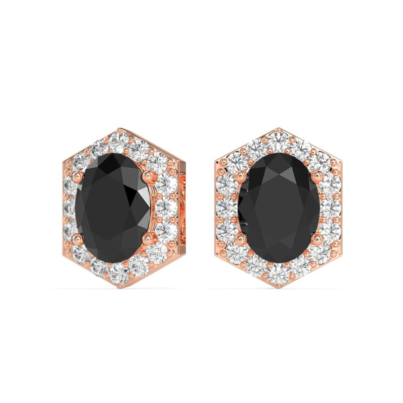 Vintage Oval Halo Stud Earrings