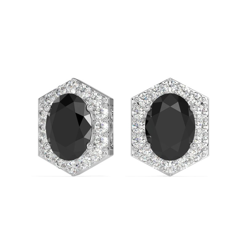 Vintage Oval Halo Stud Earrings