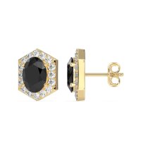 Vintage Oval Halo Stud Earrings