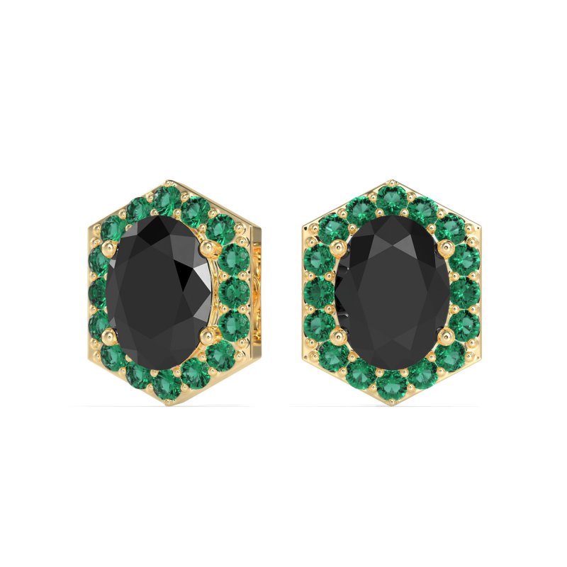 Vintage Oval Halo Stud Earrings