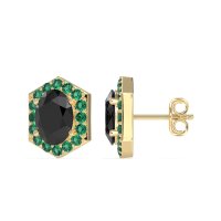 Vintage Oval Halo Stud Earrings