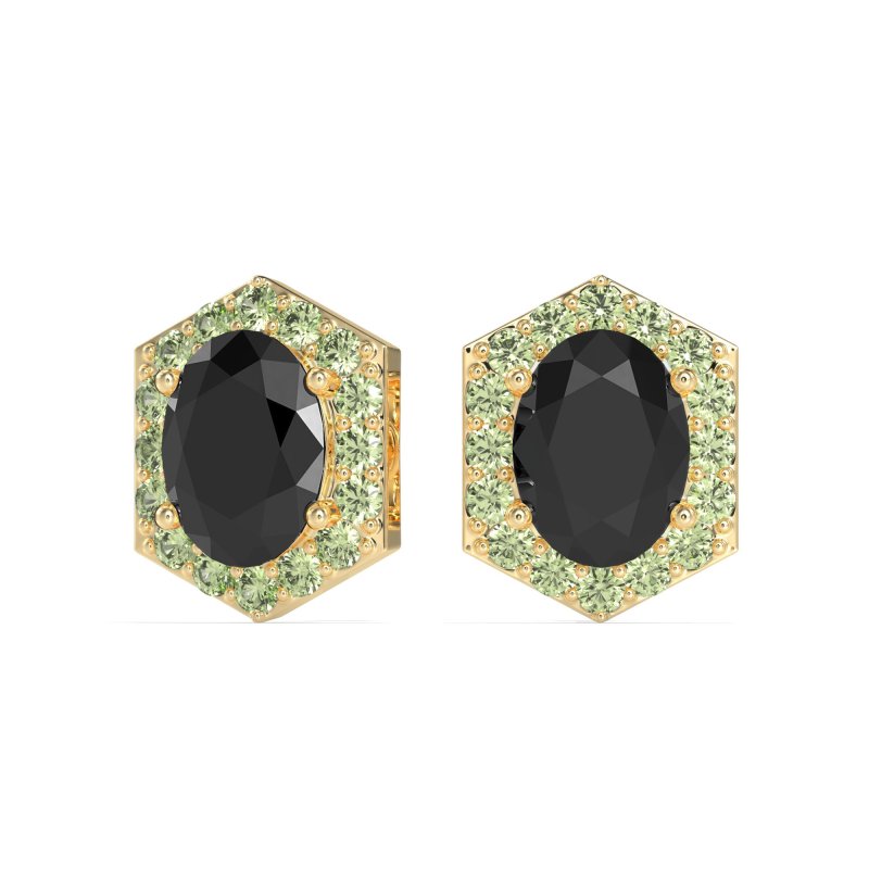 Vintage Oval Halo Stud Earrings