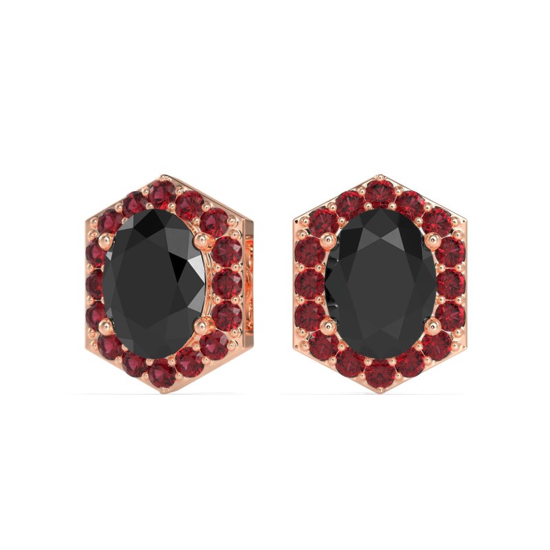 Vintage Oval Halo Stud Earrings