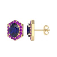 Vintage Oval Halo Stud Earrings
