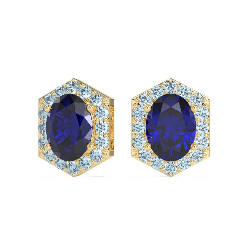 Vintage Oval Halo Stud Earrings