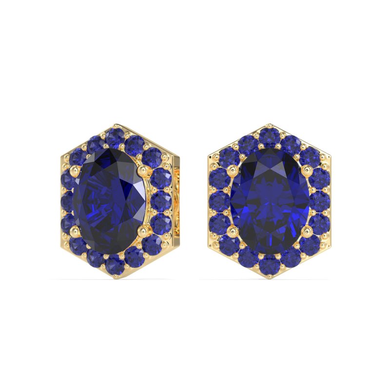 Vintage Oval Halo Stud Earrings