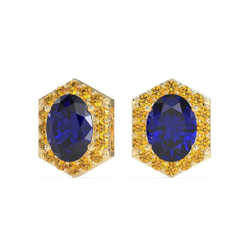 Vintage Oval Halo Stud Earrings