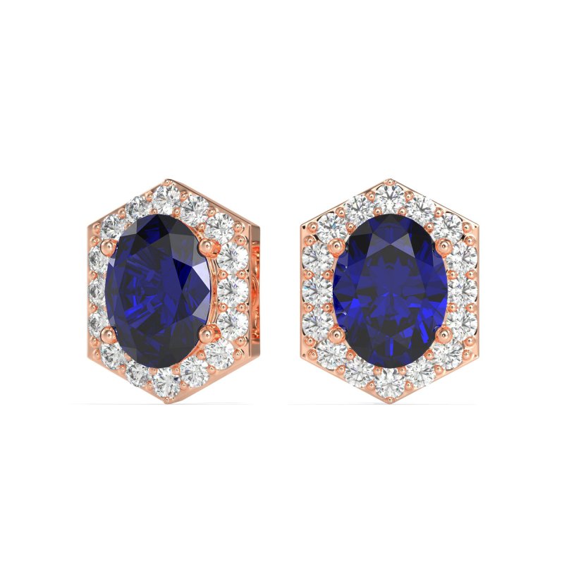 Vintage Oval Halo Stud Earrings