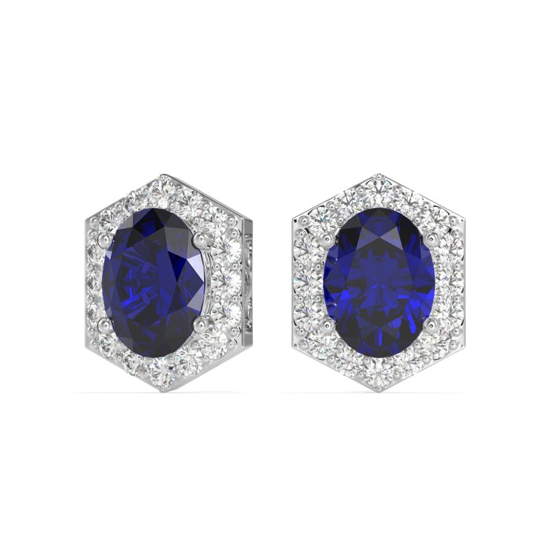 Vintage Oval Halo Stud Earrings