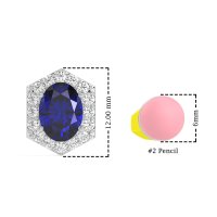 Vintage Oval Halo Stud Earrings