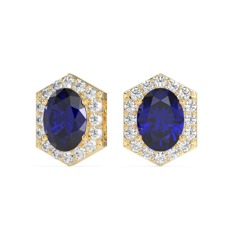 Vintage Oval Halo Stud Earrings