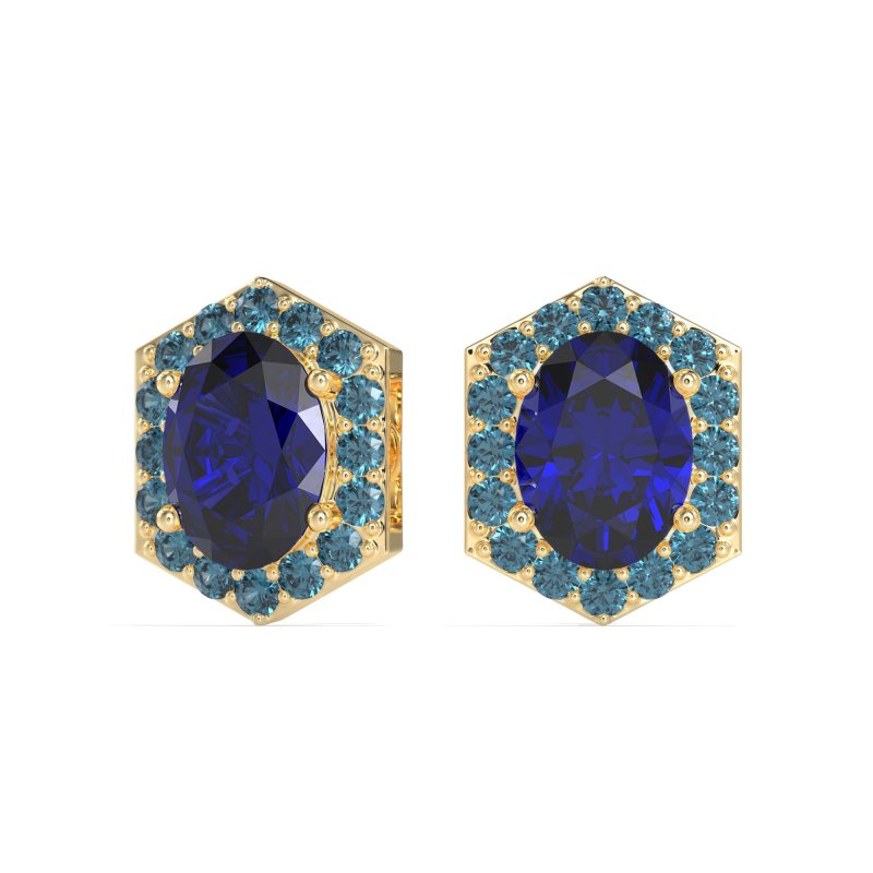 Vintage Oval Halo Stud Earrings