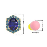 Vintage Oval Halo Stud Earrings