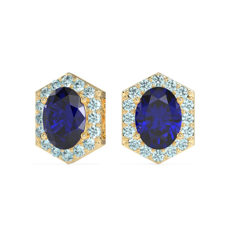 Vintage Oval Halo Stud Earrings