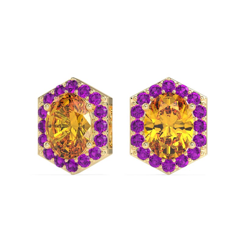 Vintage Oval Halo Stud Earrings