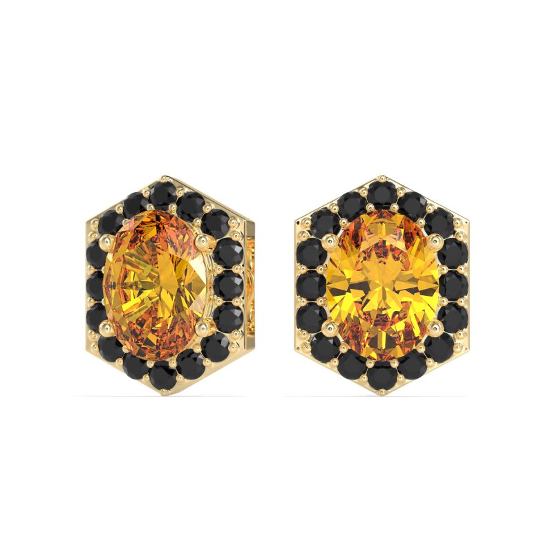 Vintage Oval Halo Stud Earrings