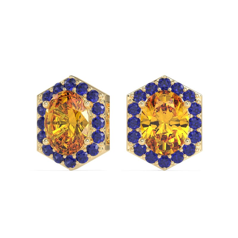 Vintage Oval Halo Stud Earrings