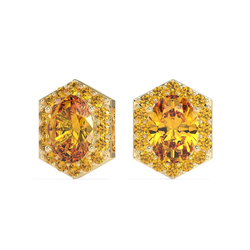Vintage Oval Halo Stud Earrings