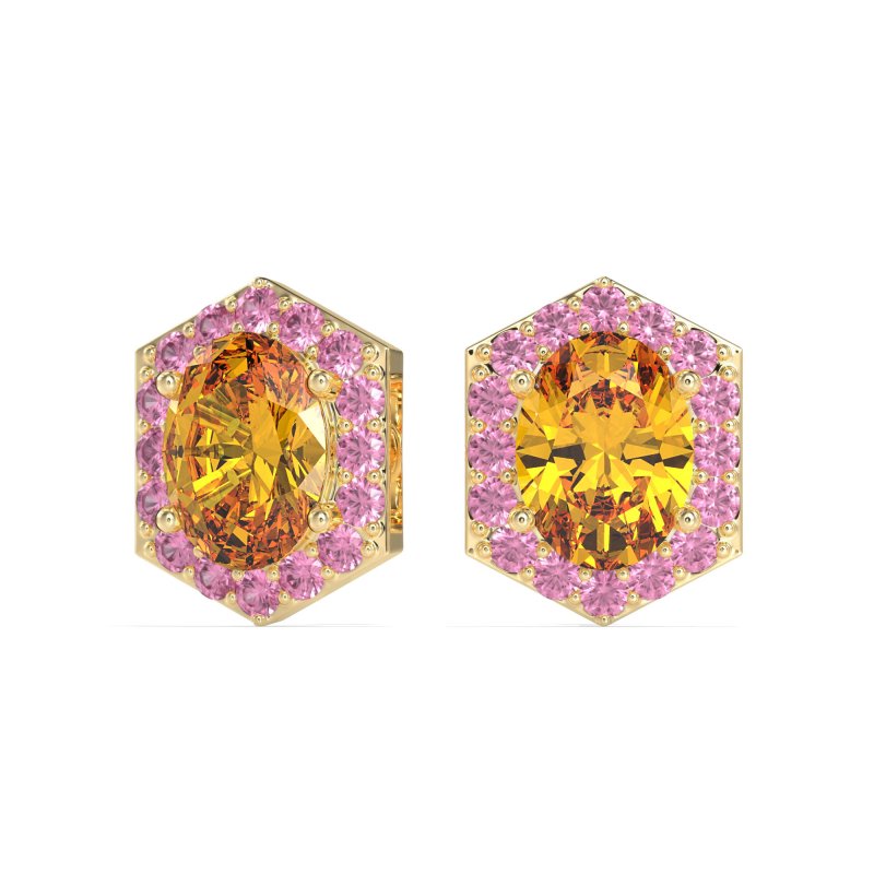 Vintage Oval Halo Stud Earrings