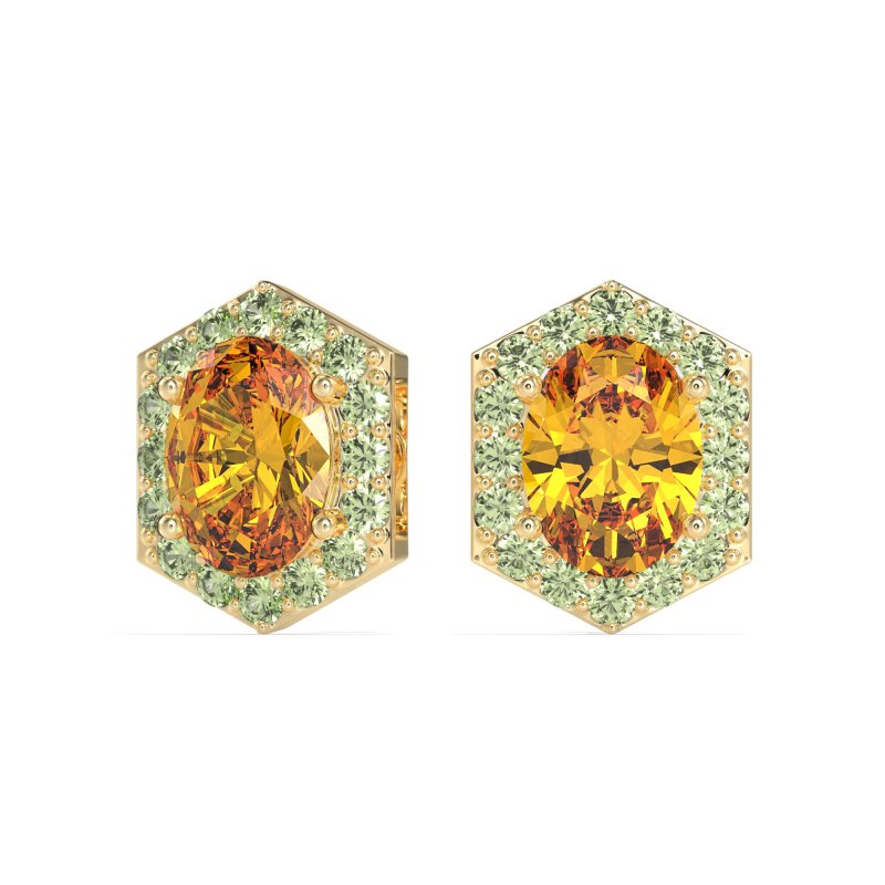 Vintage Oval Halo Stud Earrings