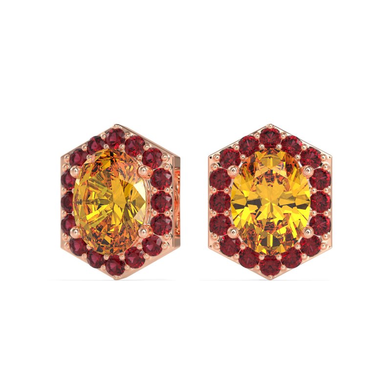 Vintage Oval Halo Stud Earrings