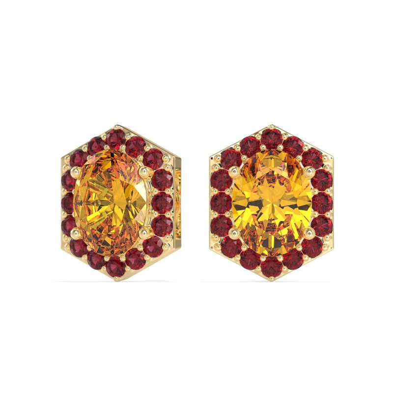Vintage Oval Halo Stud Earrings