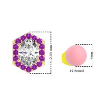 Vintage Oval Halo Stud Earrings