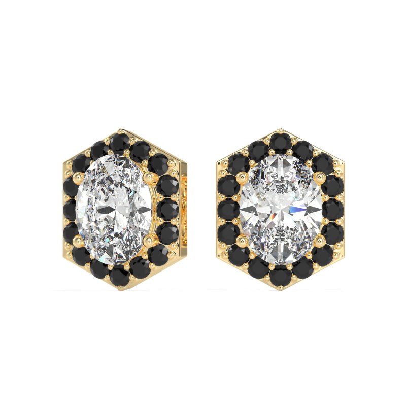 Vintage Oval Halo Stud Earrings