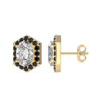 Vintage Oval Halo Stud Earrings