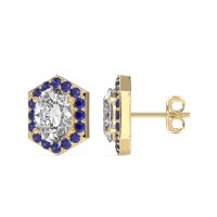 Vintage Oval Halo Stud Earrings