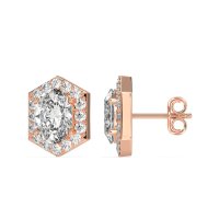 Vintage Oval Halo Stud Earrings