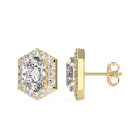 Vintage Oval Halo Stud Earrings