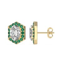 Vintage Oval Halo Stud Earrings