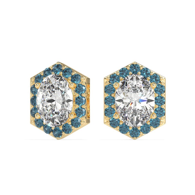 Vintage Oval Halo Stud Earrings