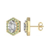 Vintage Oval Halo Stud Earrings