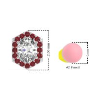 Vintage Oval Halo Stud Earrings