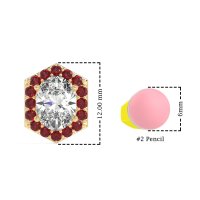 Vintage Oval Halo Stud Earrings