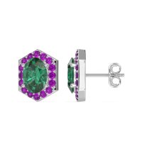 Vintage Oval Halo Stud Earrings