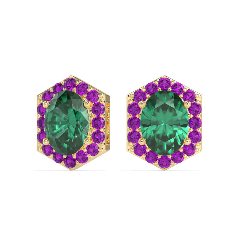 Vintage Oval Halo Stud Earrings